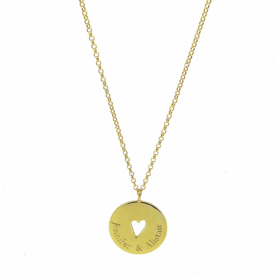 Personalised Disc Pendant With Cut Out Heart Detail By Yvonne Henderson ...