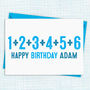 21st Birthday Card In Numbers, thumbnail 1 of 1