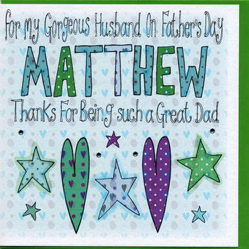 personalised for my husband fathers day card by claire sowden design
