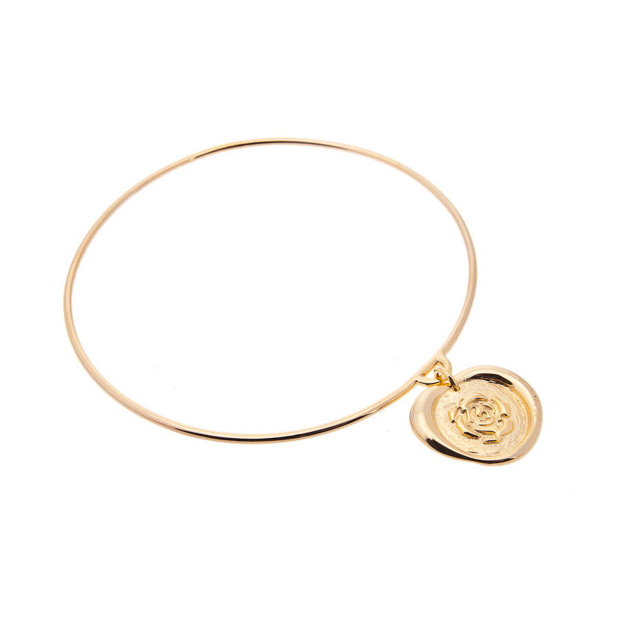 Gold Rose Wax Seal Stamp Bangle By Taylor Black | notonthehighstreet.com