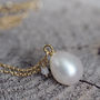 Teardrop Pearl And Diamond Necklace, thumbnail 2 of 8