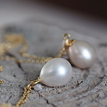 Teardrop Pearl And Diamond Necklace, 6 of 8
