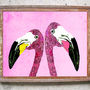 The Loved Up Flamingos Limited Edition Signed Print, thumbnail 1 of 2