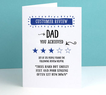 'Customer Review' Personalised Birthday Card For Dad, 2 of 2