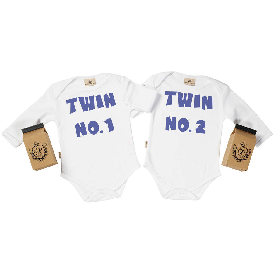 Twins Baby Grow Set In Gift Carton By The Gift Project