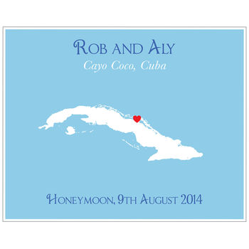 Honeymoon In Cuba Personalised Print, 5 of 11