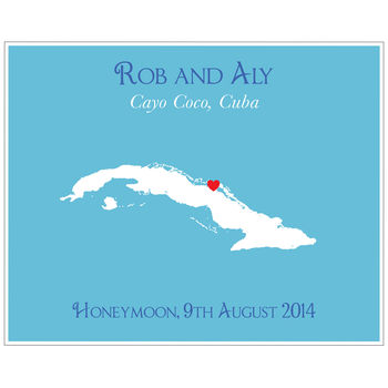 Honeymoon In Cuba Personalised Print, 6 of 11