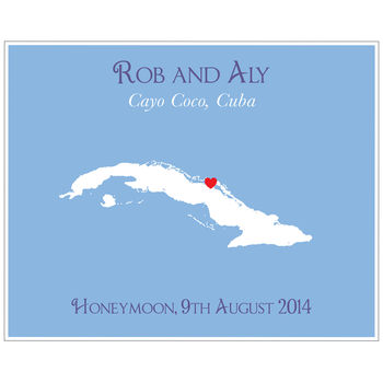 Honeymoon In Cuba Personalised Print, 7 of 11