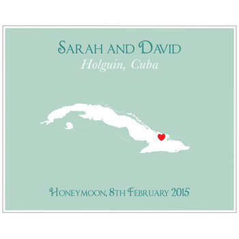 Honeymoon In Cuba Personalised Print, 9 of 11