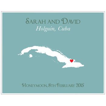 Honeymoon In Cuba Personalised Print, 10 of 11