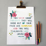 Floral Roald Dahl 'Good Thoughts' Quote Print, thumbnail 2 of 2