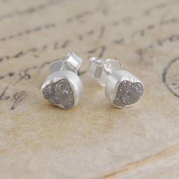 Rough Diamond Sterling Silver Stud Earrings, 3 of 6