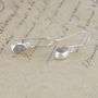 Rough Diamond April Birthstone Silver Drop Earrings, thumbnail 2 of 3