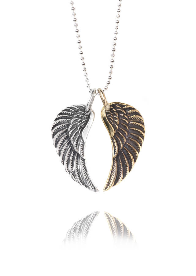 Medium Mixed Wing Necklace By Silver Service Jewellery ...