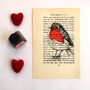 Robin Screen Print On Vintage Book Page, thumbnail 4 of 9