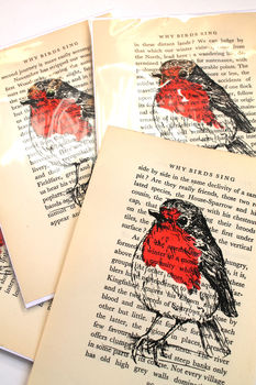 Robin Screen Print On Vintage Book Page, 5 of 9