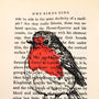 Robin Screen Print On Vintage Book Page, thumbnail 7 of 9