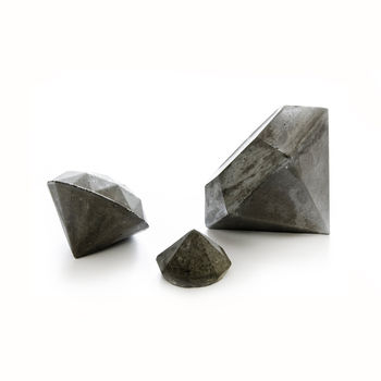 Set Of Three Concrete Diamond Paperweights, 5 of 6