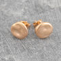 Organic Rose Gold Plated Silver Round Stud Earrings, thumbnail 1 of 7