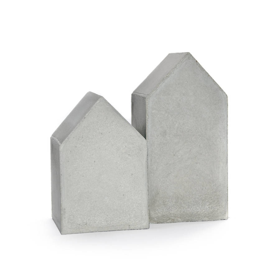 Set Of Two Concrete House Bookends By PASiNGA | notonthehighstreet.com