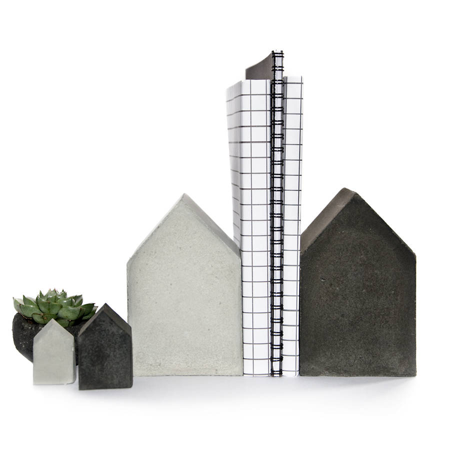 Set Of Four Concrete Houses, 1 of 4