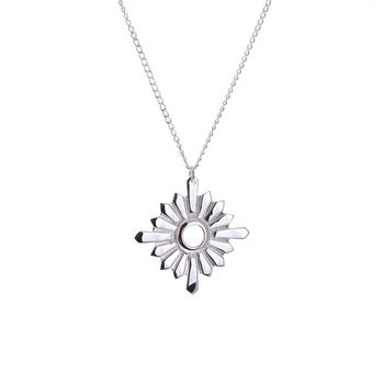 Silver Bold Sunburst Necklace, 2 of 4
