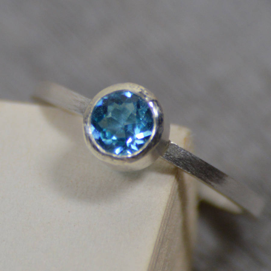 Blue Topaz Ring In Sterling Silver By Huiyi Tan | notonthehighstreet.com