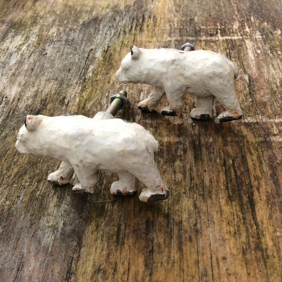 Set Of Two Cream Bear Cupboard Knobs By Hunter Gatherer