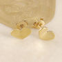 Folded Heart Gold Plated Silver Stud Earrings, thumbnail 1 of 2