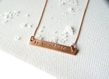 Personalised 9ct Gold Bar Name Necklace, 3 of 4