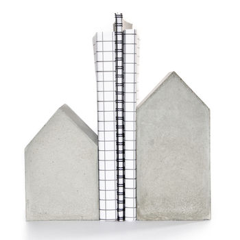 Set Of Two Concrete House Bookends, 3 of 7