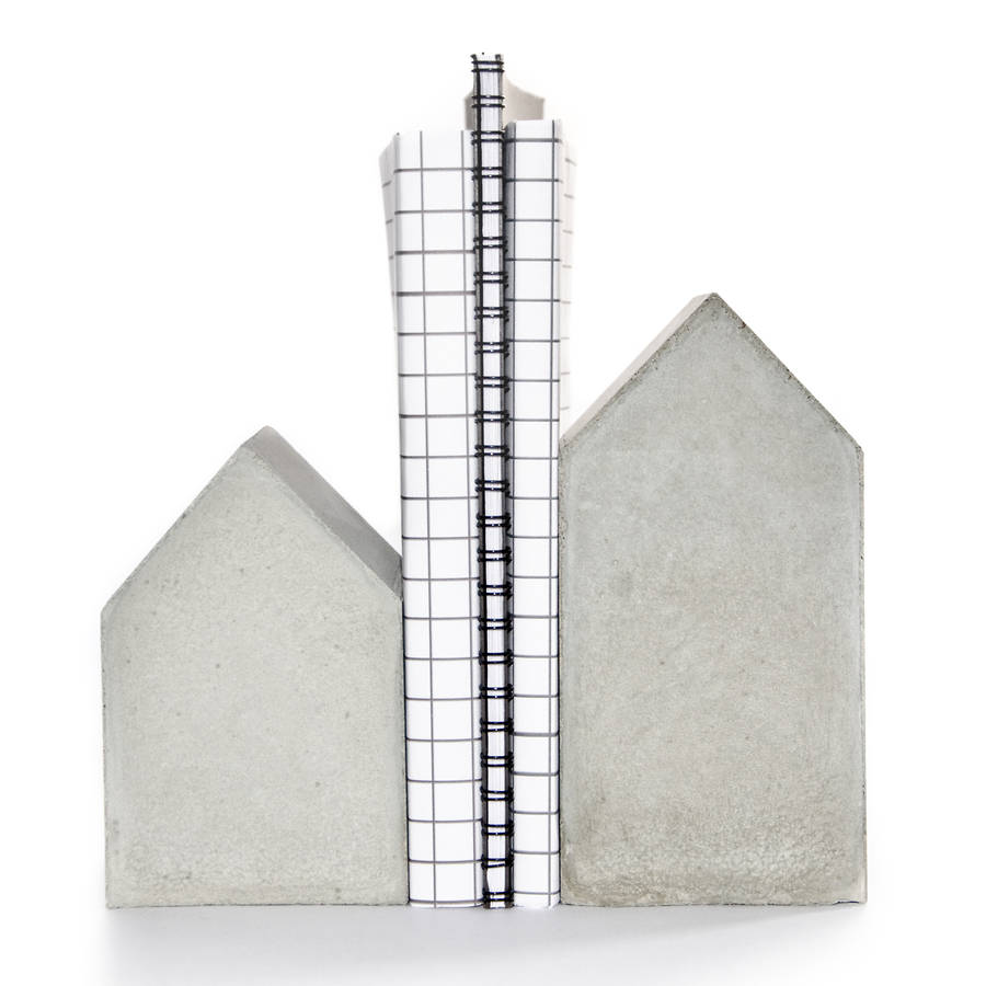 Set Of Two Concrete House Bookends By PASiNGA | notonthehighstreet.com
