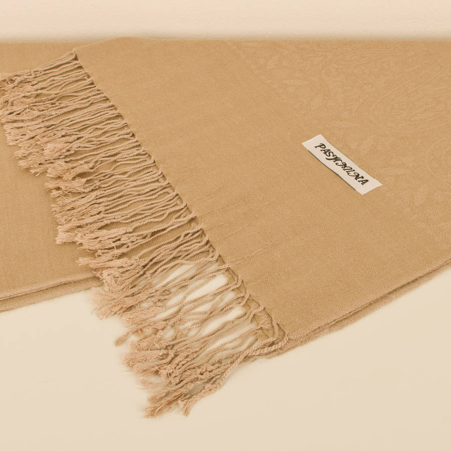 beige pashmina shawl by dibor | notonthehighstreet.com