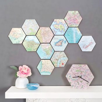 Custom Map Location Hexagon Collectible Wall Block Art, 7 of 10