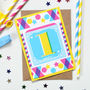 Kids' Age Number Block Print Birthday Cards, thumbnail 1 of 10