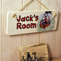 Personalised Pirates Door Sign On Cream Rope, thumbnail 2 of 3