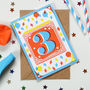 Kids' Age Number Block Print Birthday Cards, thumbnail 3 of 10