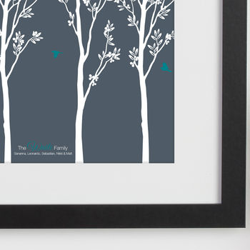 Personalised Flying Family Of Birds In Trees, 11 of 12