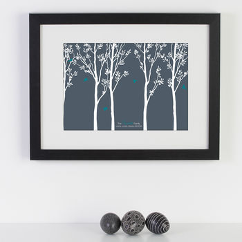 Personalised Flying Family Of Birds In Trees, 12 of 12
