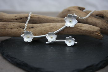 Handmade Silver And Gold Flower Branch Necklace, 2 of 7