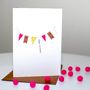'Happy Birthday' Stitched Bunting Card, thumbnail 1 of 4