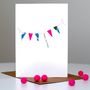 'Happy Birthday' Stitched Bunting Card, thumbnail 3 of 4