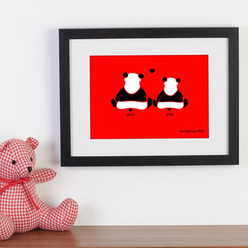 Personalised Significant Date With Two Loving Pandas, 3 of 8