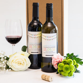 Personalised Wedding Wine Gift Twin Pack, 2 of 5