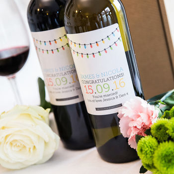 Personalised Wedding Wine Gift Twin Pack, 3 of 5