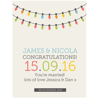 Personalised Wedding Wine Gift Twin Pack, 4 of 5