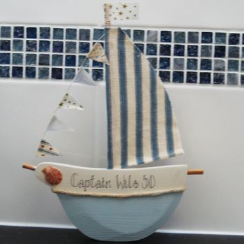 Personalised Freestanding Sail Boat, 4 of 5