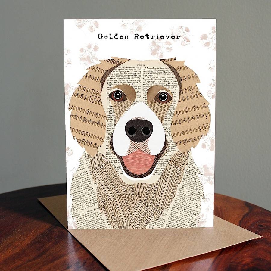 Golden Retriever Dog Card By Simon Hart