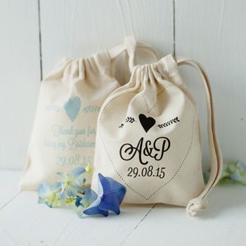 Heart Design Personalised Cotton Gift Bag, 2 of 2