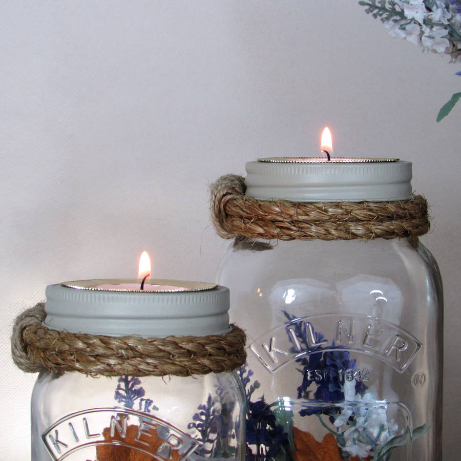 decorative jam jar vase and candle holder by unique's co